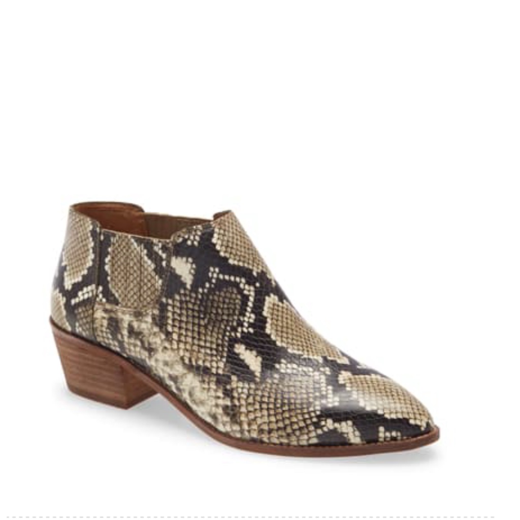 New Madewell Embossed Leather Chelsea Snake Print Boot Booties 7